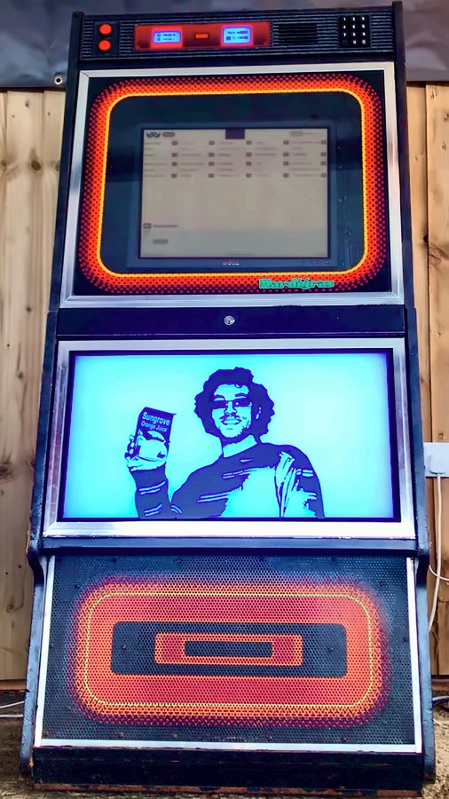Personalised jukebox light box featuring the birthday guest's photo